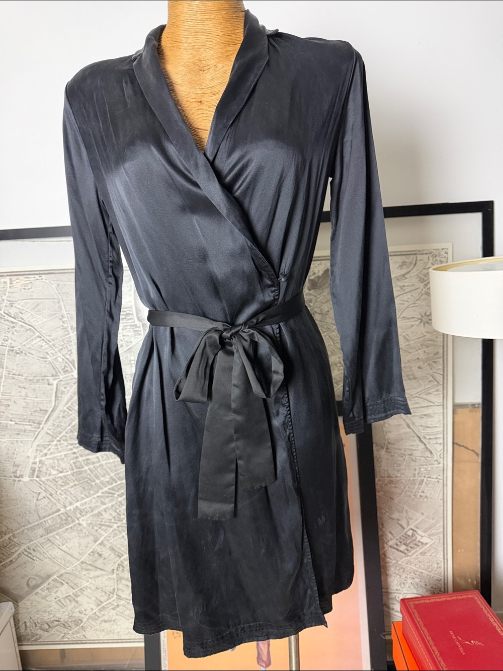 LA PERLA Silk black robe Size XS